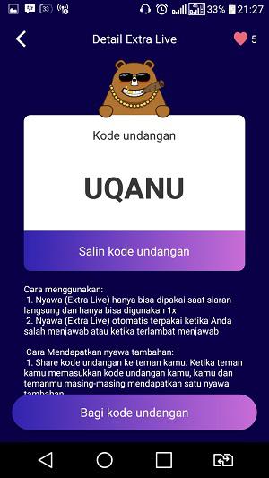 kuis berhadiah uang tunai bearuang