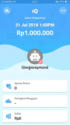 kuis online berhadiah uang tunai dan pulsa iqtrivia1